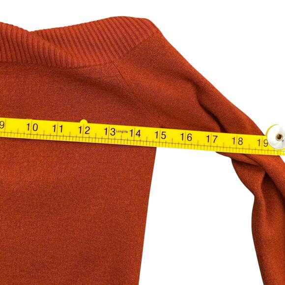 W by Worth Orange Off The‎ Shoulder Long Sleeves Ribbed Hem Sweater XS - Picture 7 of 8